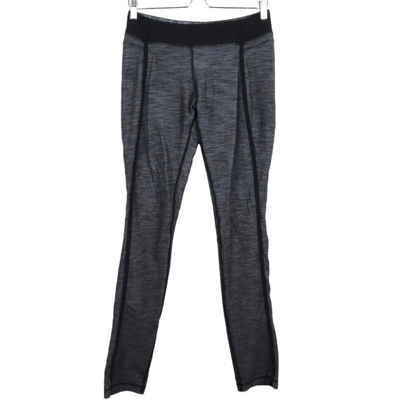 Lululemon Women 8 Marled Gray Grey Black Seam Stripe Athleisure Leggings Pants - Picture 1 of 9